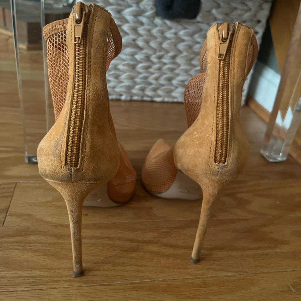 Steve Madden Tan Mesh Stiletto Heels